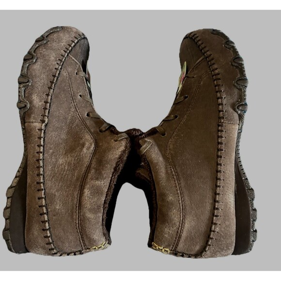 Skechers Bikers Totem Pole Chukka Boots Brown Suede Faux Fur Lined  Womens Sz 7 - Picture 9 of 13